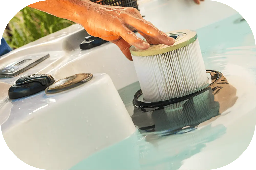 Hot tub filter replacement service across the whole North West