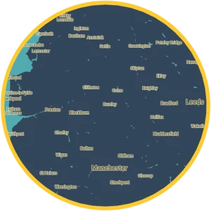 Manycleans cleaning service area map.