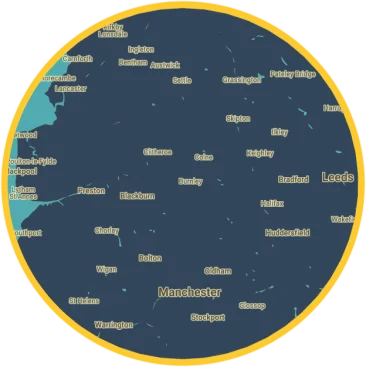 Manycleans cleaning service area map.