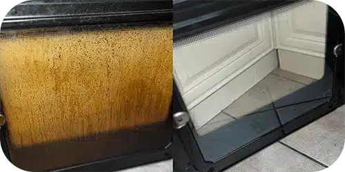 Best glass oven door cleaner service.